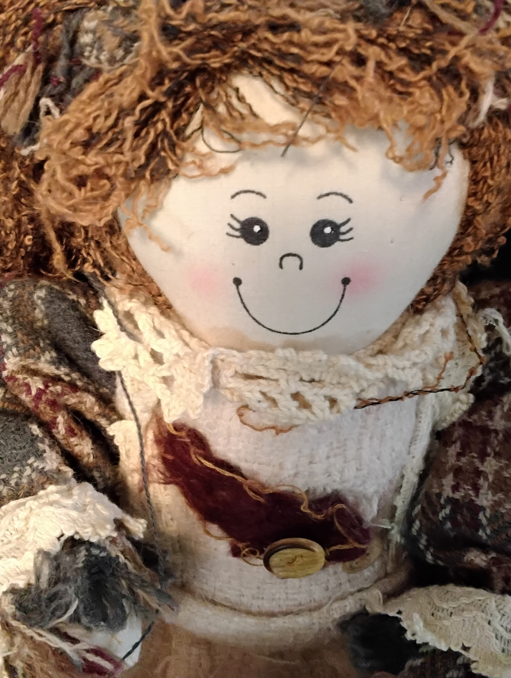 3946 Lot Of 2 Rust Brown Rag Doll Pair - Picture 2 of 8